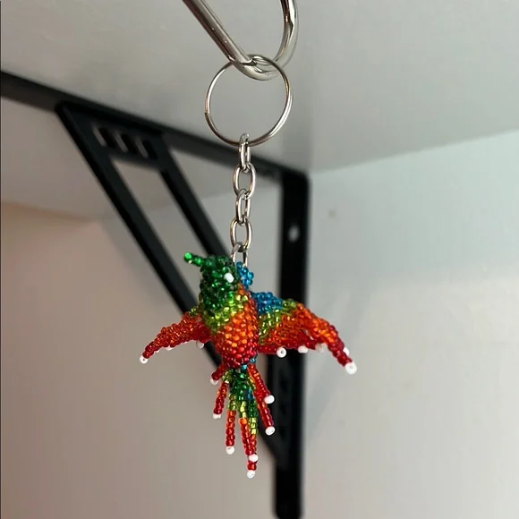 NEW Mexican Beaded hummingbird Keychain - Picture 2 of 6